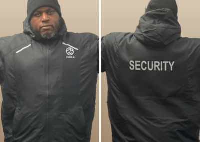 Black Security Jacket, Front and Back